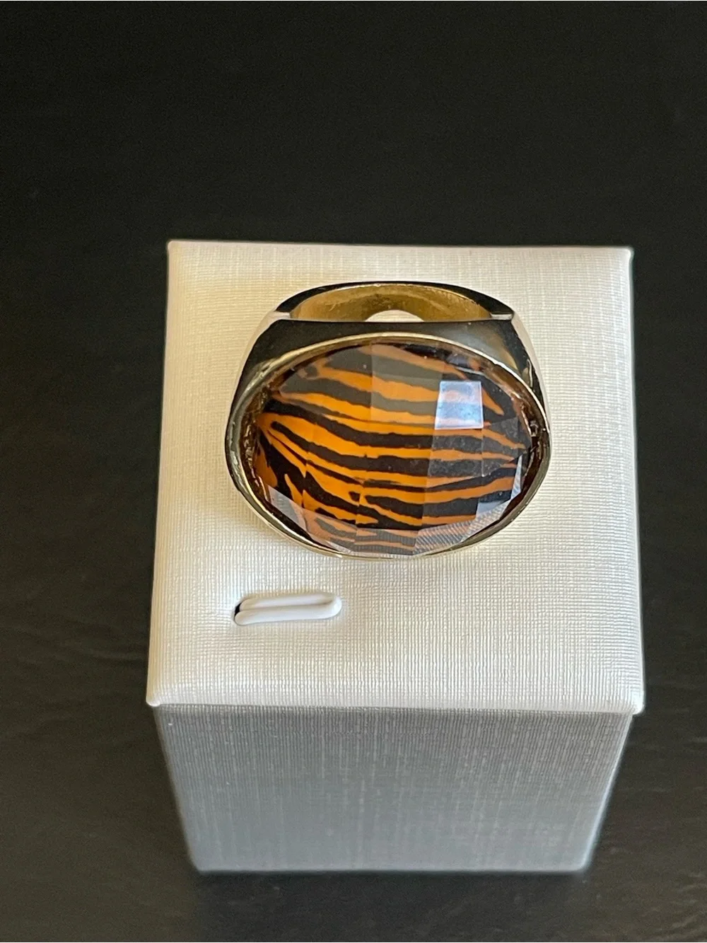 Tiger stripe Dome Statement Ring.